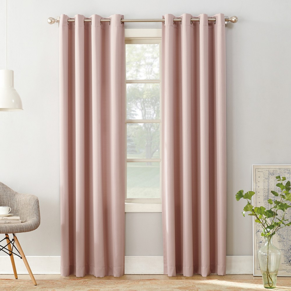 Photos - Curtains & Drapes 54"x63" Sun Zero Room Darkening Seymour Grommet Curtain Panel Blush