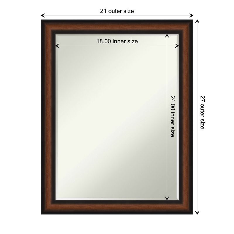 Amanti Art Yale Walnut Petite Bevel Bathroom Wall Mirror 27.5 x 21.5 in., 4 of 9
