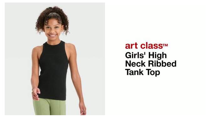 Girls' High Neck Ribbed Tank Top - art class™, 2 of 5, play video