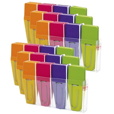 6pk 24 per Pack Solid Clip-Flags Pink/Violet/Lime/Green - Clip-rite