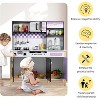 Kinder King Wooden Kids Play Kitchen, Toy Kitchen Playset for Toddler, Realistic Kitchen Set w/Lights & Sounds, Gift for Boys Girls Age 3+, Purple - 3 of 4