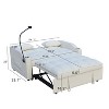 ORRD Dark Grey Upholstered Sofa Bed with Pull-Out Trundle, Modern Convertible Sleeper Sofa for Living Room or Guest Room - 4 of 4
