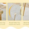 Syemin Round Side Table Coffee Table with Tempered Glass Top and Metal Legs for Modern Living Room, Clear, 42"*42"*30" - 2 of 4