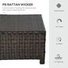 Resenkos Outdoor Footstool Footrest,20" Patio Wicker Ottoman, Multipurpose Outdoor PE Rattan Footrest, Black, Cream White - 2 of 4