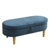 DOMETOUR Blue Cloth Ottoman - Stylish Upholstered Storage Footstool for Living Room - 2 of 4
