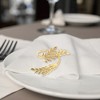 Unique Bargains Napkin Rings Wheat Ear Leaf Metal Gold Tone 1 Pc - 3 of 3