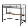 Okak Full/Twin Size Metal Loft Bed with Safety Guardrails, Loft Bed With Desk and 2 Shelves, Bed Frames for Living Room, Bedroom - 4 of 4