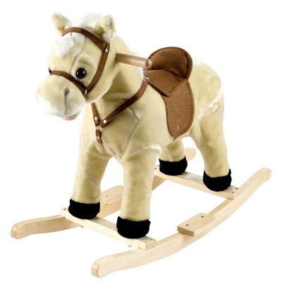 Toy Time Kids' Plush Ride-On Rocking Horse Toy