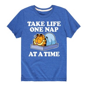 Boys' - Garfield - Take Life One Nap Short Sleeve Graphic T-Shirt - 1 of 4