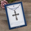 Anna-Kaci Gunmetal Crystal Cross Fashion Necklace with Message Card Envelope Jewelry Gift - 3 of 4