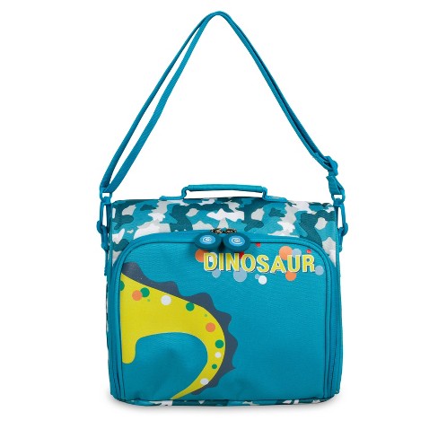 Bentgo Kids' Prints Double Insulated Lunch Bag, Durable, Water-Resistant Fabric, Bottle Holder - Dino Fossils