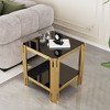 NicBex Modern 19.69" Square Coffee Table with Tempered Glass Top and Steel Frame for Living Room and Bedroom - 3 of 4