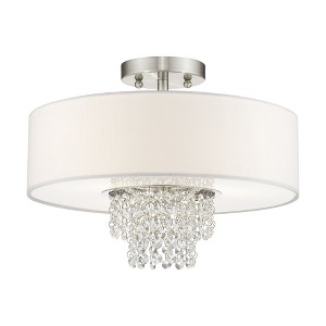 Livex Lighting Carlisle 3 - Light Semi-Flush Mount in  Brushed Nickel - 1 of 4