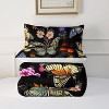 Black Floral Comforter Set, Colorful Butterfly and Floral Pattern Bedding Set - 4 of 4