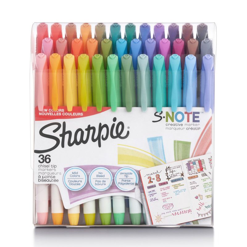 Sharpie S-Note Creative Markers, Highlighters, Assorted Colors, Chisel Tip, 36 Count, 1 of 2