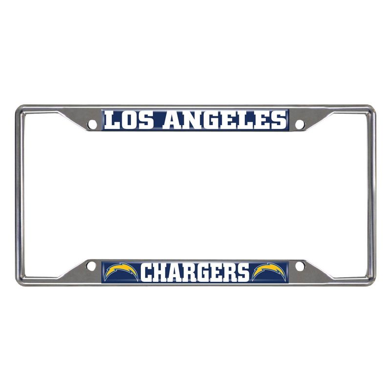 NFL Los Angeles Chargers Stainless Steel License Plate Frame, 1 of 4