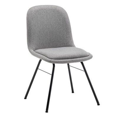 Modern Anywhere Chair with Metal Legs Gray - WOVENBYRD: Upholstered, Easy to Clean, Armless