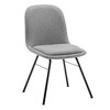 Modern Anywhere Chair with Metal Legs Gray - WOVENBYRD: Upholstered, Easy to Clean, Armless - image 3 of 4