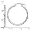 Black Bow Jewelry 2mm, Satin, Diamond Cut Sterling Silver Hoops - 30mm (1 1/8 Inch) - 4 of 4