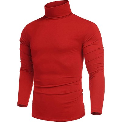 COOFANDY Men's Casual Slim Fit Turtleneck T Shirts Lightweight Basic Cotton Pullovers