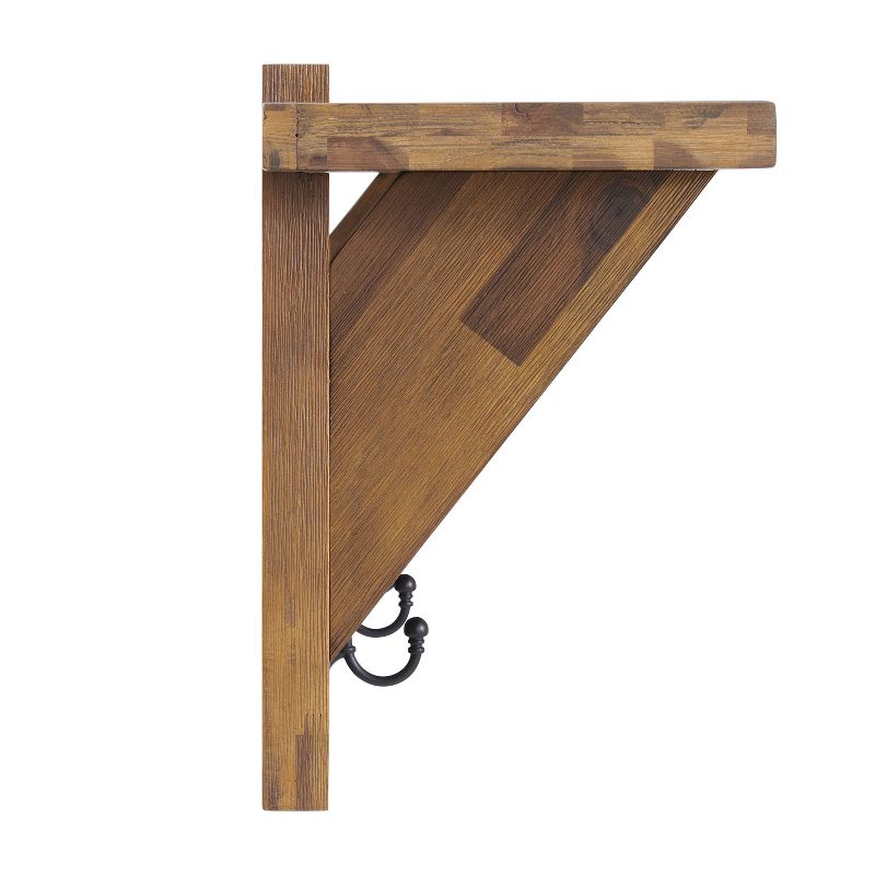 40&#34; Bethel Acacia Wood Coat Hook with Shelf Natural - Alaterre Furniture, 4 of 9
