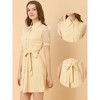 INSPIRE CHIC Women's Sheer Sleeve Button Up Collared Shirt Dress - image 2 of 4