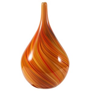 Luxury Lane Hand Blown Red Orange Abstract Art Glass Cane Sculpture - 1 of 4