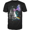 Laser Eyes Cat Men's Black T-Shirt - 2 of 2