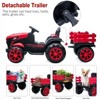 12V Kids Ride On Tractor Toys with Trailer,Electric Vehicles Toy with Remote Control, 35W Dual Motors,6 Wheels for Boys Girls - 3 of 4