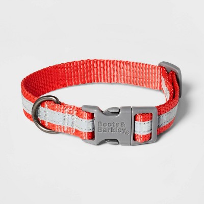 Reflective Dog Adjustable Collar - Tomato Red - Boots & Barkley™