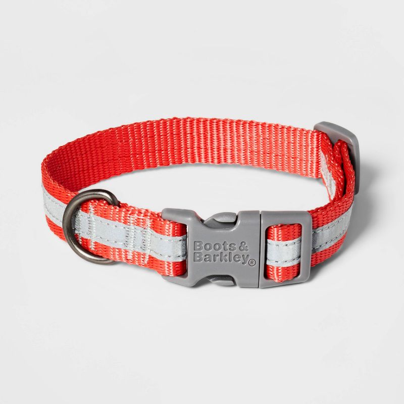 Reflective Dog Adjustable Collar - Tomato Red - Boots & Barkley™, 1 of 6