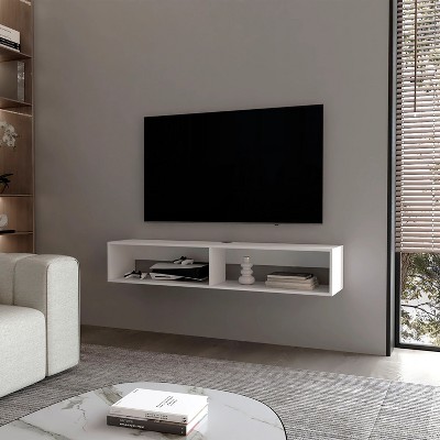 NicBex Floating TV Stand with 2-Shelf Entertainment Center with Open Storage for Living Room, Bedroom