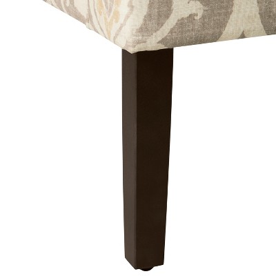 Natural Raffia Stripe Wood Classic Swoop Accent Armchair