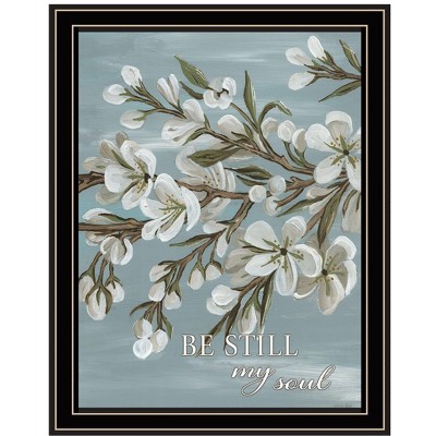 HomeRoots Spring Be Still Black Framed Print Wall Art