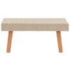 vidaXL Coffee Table Garden Outdoor Side Table Solid Eucalyptus Wood PE Rattan - 2 of 4