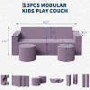 13 Pcs Modular Kids Play Sofa, Toddler Couch for Building Fort, Washable Floor Foam Sofa, Children Convertible Velvet Cushions for Playroom, Bedroom - 2 of 4