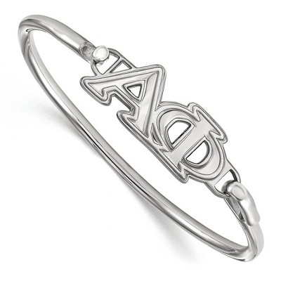 Black Bow Jewelry Sterling Silver Alpha Phi Greek Life Bangle Bracelet 6 Inch