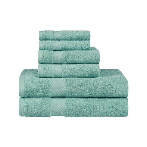 Modern Solid Classic Premium Luxury Cotton 6 Piece Bath, Face, And