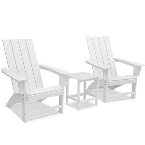 GARPROVM 2 Adirondack Chairs with Side Table HDPE Weather-Resistant Outdoor Patio Furniture - 1 of 4