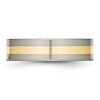 Black Bow Jewelry 6mm Titanium & 14k Gold Inlay Flat Polished Standard Fit Band - 3 of 4