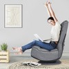 Costway Gaming Chair Fabric 6-Position Folding Lazy Sofa 360 Degree Swivel Grey - 4 of 4