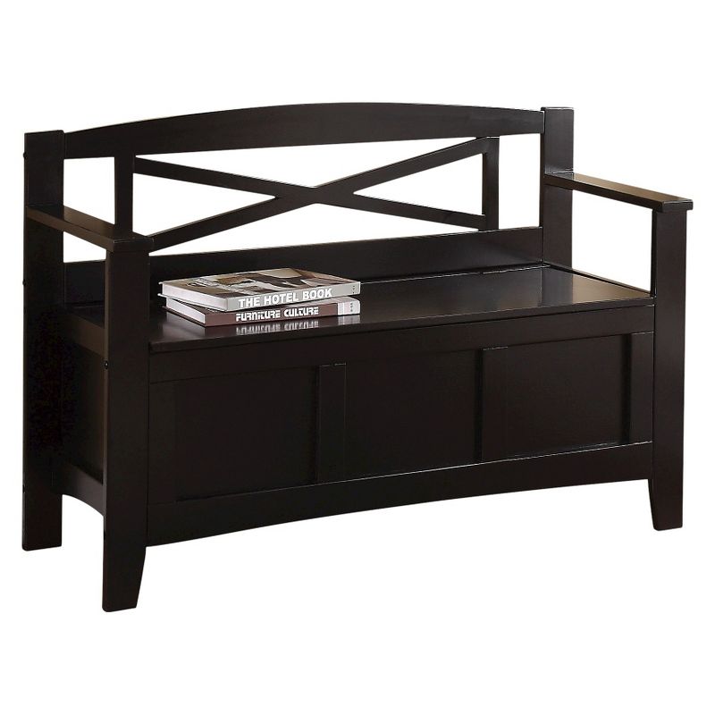 Entryway Bench with X Back Black - OSP Home Furnishings, 1 of 6