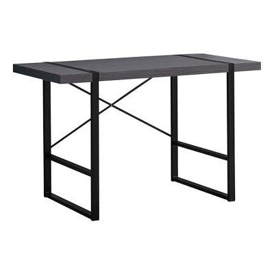 Monarch Specialties Computer Desk Home Office Laptop 48InchL Work Metal Laminate Grey Black Contemporary Modern
