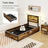 Infans Twin Size Bed Frame w/ Drawers LED Lights Outlets & USB Ports Smart APP Control - 2 of 4