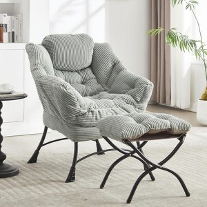 RISOKEYS Accent Chair with Ottoman-Lounge Accent Chair,Easy Assembly & Space-Saving Footrest,Comfy Reading Chair for Living Room & Bedroom - 1 of 4