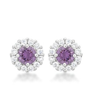 Slickblue Classic Rhodium Bridal Earrings, 2.52 Ct. CZ, 10mm, Butterfly Back, Women's Jewelry, 9 Color Options - 1 of 2