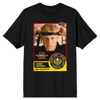 Cobra Kai Johnny Lawrence 1984 Champion Crew Neck Short Sleeve Black Men's T-shirt-XS