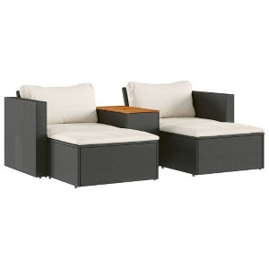 vidaXL Garden Sofa Set Black, Cream White - 1 of 2