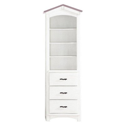 White Wood Tree House Kids' Bookshelf with Drawers
