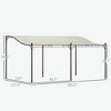 Resenkos Outdoor Garden Gazebo, Sunshade Gazebo Canopy,10' x 16' Wall-Mounted Outdoor Pergola Canopy with Drainage Holes, Cream White - 2 of 4